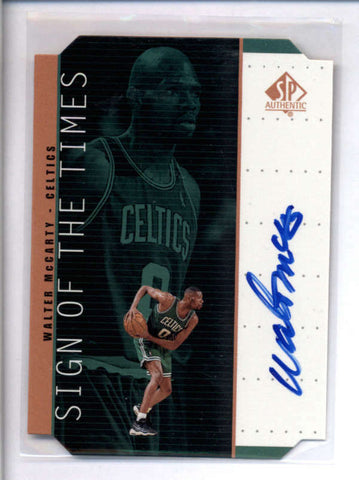 WALTER MCCARTY 1999/00 SP AUTHENTIC SIGN OF THE TIMES BRONZE AUTO AC1760