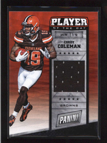COREY COLEMAN 2016 PANINI PLAYER OF THE DAY ROOKIE USED WORN JERSEY RC AB8997