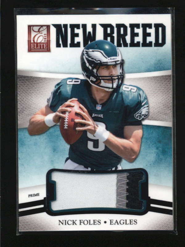NICK FOLES 2012 PANINI ELITE NEW BREED 3-CLR PATCH #09/49 (HIS JERSEY –  LTDSports