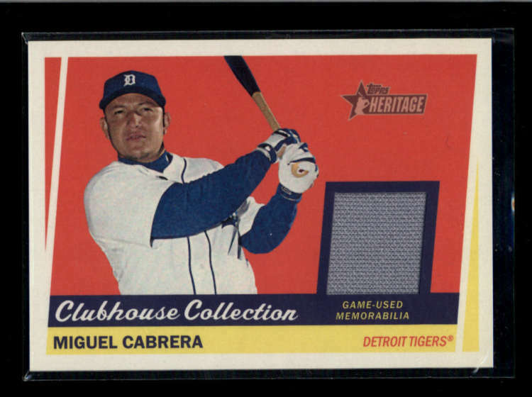 Miguel Cabrera player worn jersey patch baseball card (Detroit