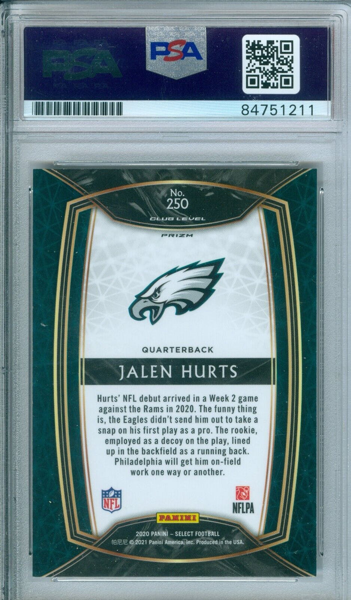 Jalen Hurts Rookie Card 2020 NFL Select Silver Prizm PSA 