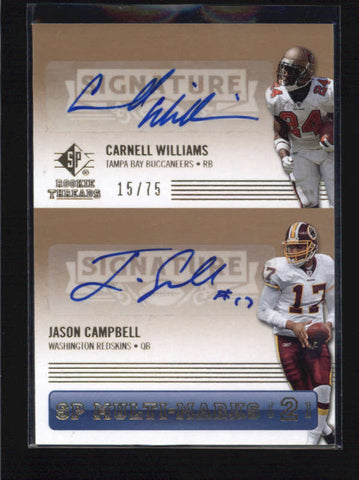 WILLIAMS / CAMPBELL 2007 SP ROOKIE THREADS MULTI-MARKS DUAL AUTO #15/75 AB6155