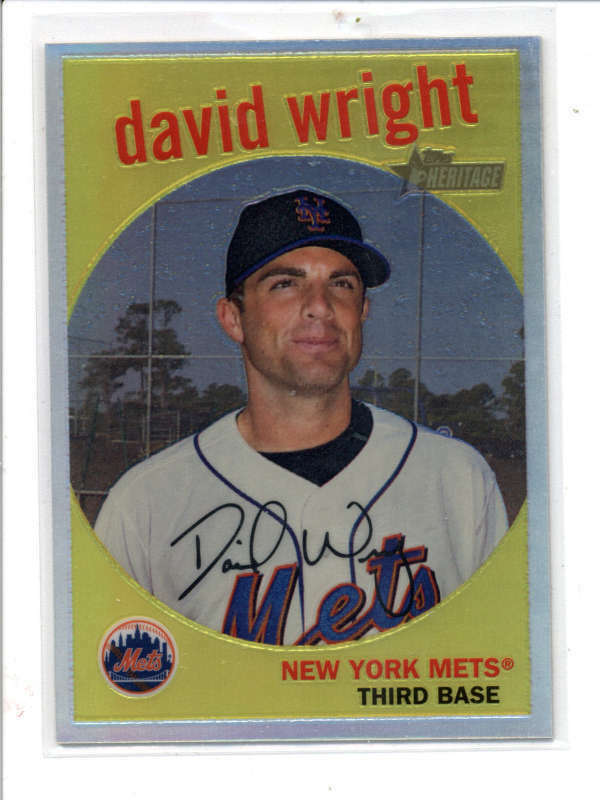 DAVID WRIGHT 2008 TOPPS HERITAGE #C40 CHROME REFRACTOR PARALLEL