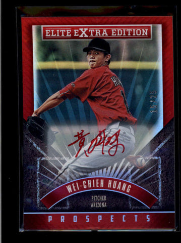 WEI-CHIEH HUANG 2015 ELITE EXTRA EDITION RED INK ROOKIE AUTO #15/25 AB8028