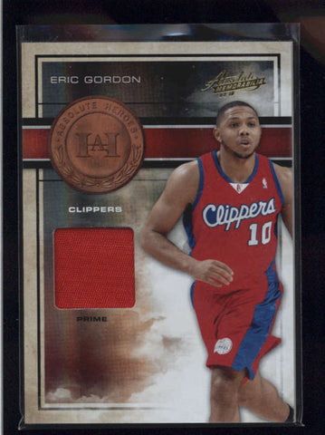 ERIC GORDON 2009/10 PANINI ABSOLUTE HEROES PRIME GAME USED PATCH #09/10 AB9062