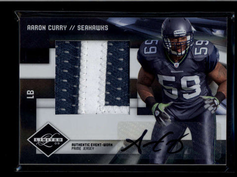 AARON CURRY 2009 LEAF LIMITED JUMBO ROOKIE PATCH AUTOGRAPH AUTO RC #06/25 AB8178