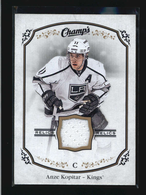 ANZE KOPITAR 2015/16 15/16 UD CHAMPS GAME USED WORN JERSEY RELIC
