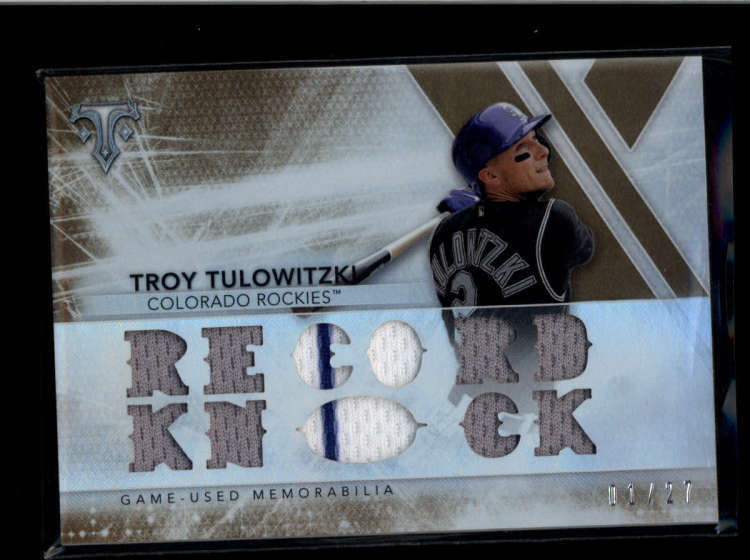 TROY TULOWITZKI 2015 TOPPS TRIPLE THREADS 11-PC GAME USED JERSEY