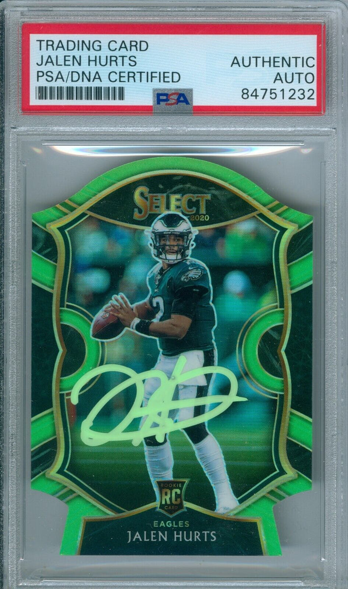 JALEN HURTS 2020 PANINI SELECT SP DIECUT PURPLE PRIZM ROOKIE CARD #50  EAGLES