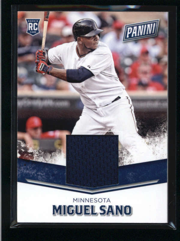 MIGUEL SANO 2016 PANINI FATHER'S DAY #3 ROOKIE GAME USED WORN JERSEY A –  LTDSports