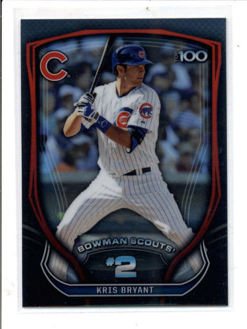 KRIS BRYANT 2015 BOWMAN TOP PROSPECTS TOPPS 100 SCOUTS' REFRACTOR ROOKIE AC859