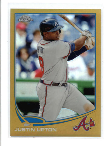 JUSTIN UPTON 2013 TOPPS CHROME #143 GOLD REFRACTOR PARALLEL #10/50 (RARE) AC545