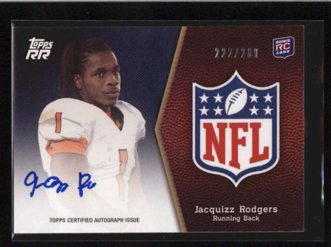 JACQUIZZ RODGERS 2011 RISING ROOKIES NFL SHIELD AUTOGRAPH AUTO RC #/260 AB8918