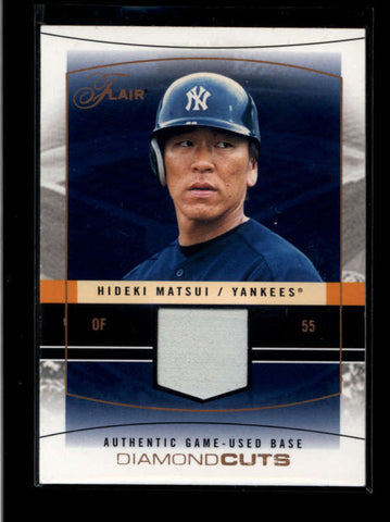 HIDEKI MATSUI 2004 FLAIR DIAMOND CUTS GAME USED BASE #52/75 (COPPER) AB8053