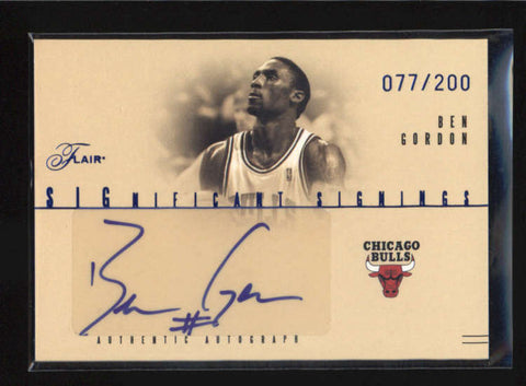 BEN GORDON 2004/05 04/05 FLAIR SIGNIFICANT SIGNINGS ROOKIE AUTO #077/200 AB5127