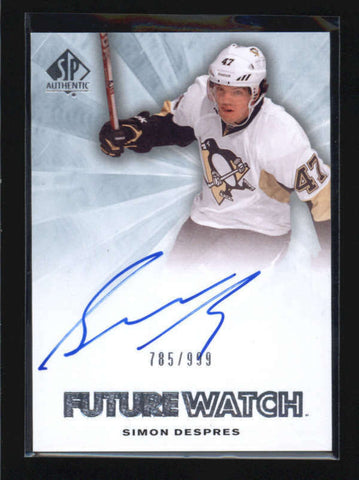 SIMON DESPRES 2011/12 11/12 SP AUTHENTIC FUTURE WATCH ROOKIE AUTO 785/999 AB5762