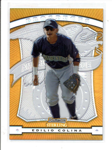 EDILIO COLINA 2008 BOWMAN STERLING GOLD REFRACTOR ROOKIE RC #01/50 AC839