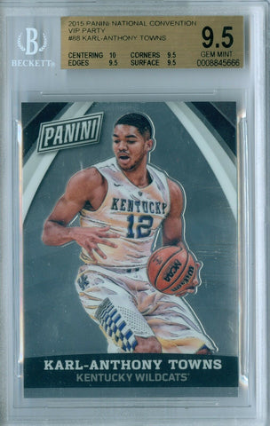 KARL-ANTHONY TOWNS 2015 PANINI NATIONAL CONVENTION VIP PARTY RC ROOKIE BGS 9.5