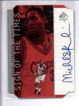 MICHAEL OLOWOKANDI 1999/00 SP AUTHENTIC SIGN OF THE TIMES SILVER AUTO AC1753