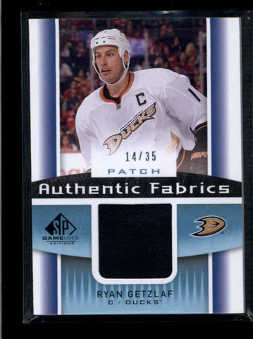 RYAN GETZLAF 2013/14 13/14 SP GAME USED AUTHENTIC FABRICS PATCH #14/35 AB7682