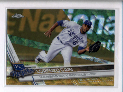 LORENZO CAIN 2017 TOPPS CHROME #131 GOLD WAVE REFRACTOR PARALLEL #36/50 AC2248