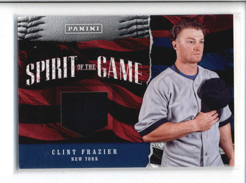 CLINT FRAZIER 2017 PANINI FATHERS DAY SPIRIT OF THE GAME USED HAT #14 AB9585