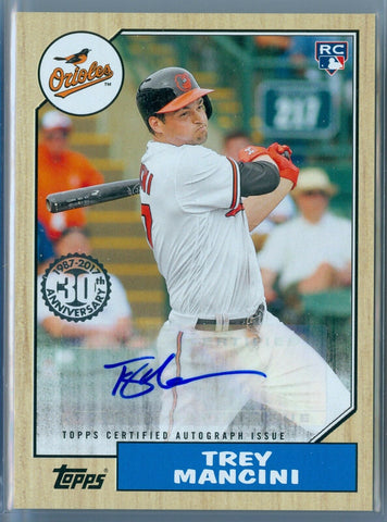 TREY MANCINI 2017 TOPPS SERIES 1 RC ROOKIE AUTO AUTOGRAPH 1987 STYLE SP
