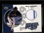 RICKEY HENDERSON 2002 UPPER DECK STARS OF 89 GAME USED WORN JERSEY AB8605