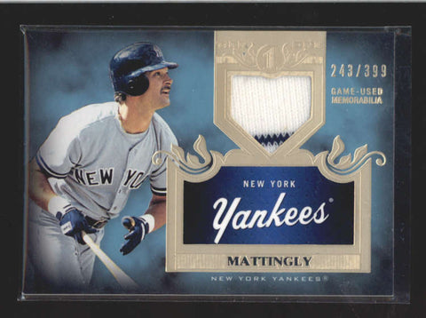 DON MATTINGLY 2011 TOPPS TIER ONE YANKEES GAME USED JERSEY #243/399 AC197
