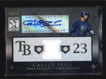 CARLOS PENA 2010 TOPPS TRIBUTE AUTOGRAPH AUTO GAME USED JERSEY #03/50 AB5919