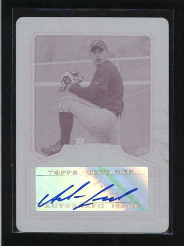 ANDREW LIEBEL 2010 BOWMAN DRAFT PRINTING PLATE AUTO MASTERPIECE #1/1 AB8836