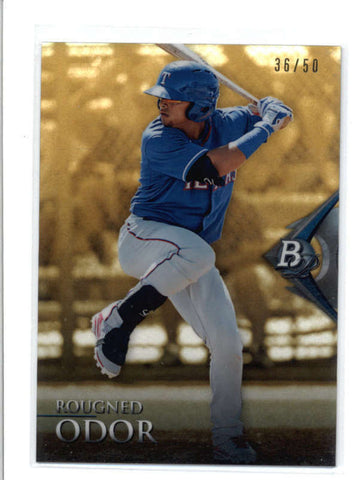 ROGHNED ODOR 2014 BOWMAN PLATINUM #BPCP51 GOLD REFRACTOR ROOKIE #36/50 AC561