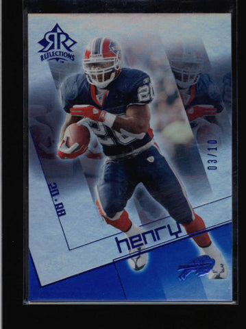 TRAVIS HENRY 2004 UD REFLECTIONS #11 RARE BLUE PARALLEL #03/10 AC662