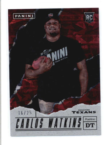 CARLOS WATKINS 2017 PANINI FATHERS DAY #64 CRACKED ICE ROOKIE RC #16/25 AB9257