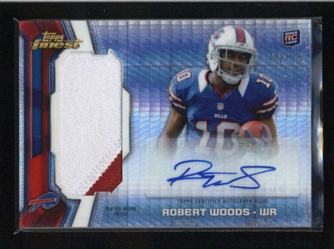 ROBERT WOODS 2013 TOPPS FINEST PRISM REFRACTOR ROOKIE AUTO PATCH #02/25 AB8908