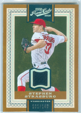 STEPHEN STRASBURG 2016 PRIME CUTS #73 GAME USED WORN JERSEY #101/149 AB9477