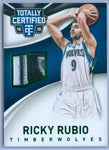 RICKY RUBIO 2014-15 TOTALLY CERTIFIED GREEN GAME USED PATCH SP/5