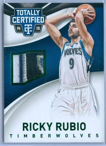 RICKY RUBIO 2014-15 TOTALLY CERTIFIED GREEN GAME USED PATCH SP/5