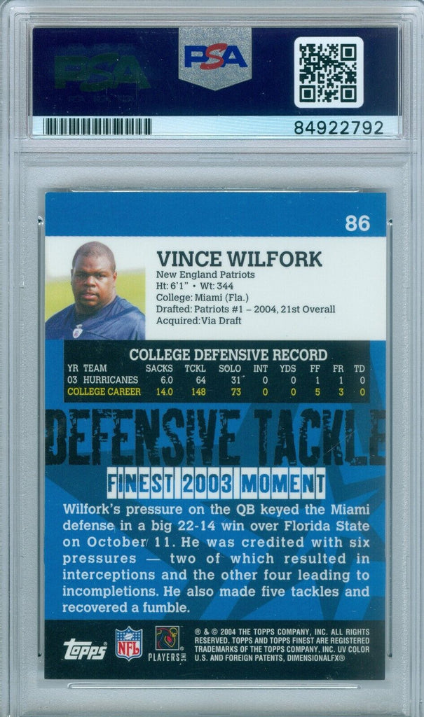 Vince Wilfork 2004 Topps #372 Rookie Card