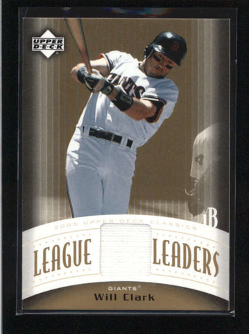 WILL CLARK 2005 UPPER DECK CLASSICS LEAGUE LEADERS GAME USED JERSEY AB8857