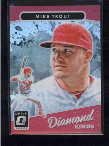 MIKE TROUT 2017 DONRUSS OPTIC #13 DIAMOND KINGS PRIZM REFRACTOR PARALLEL  AB9782