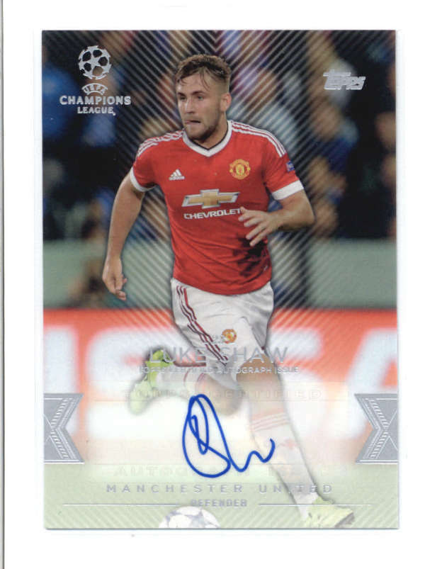 LUKE SHAW 2016 TOPPS UEFA CHAMPIONS LEAGUE AUTOGRAPH AUTO