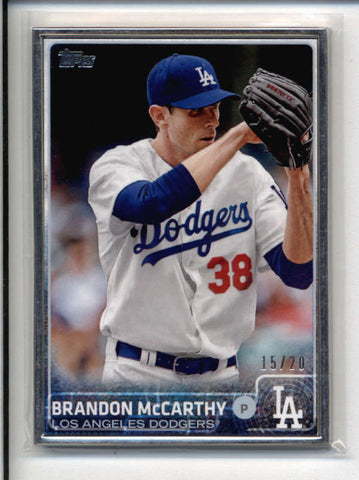 BRANDON McCARTHY 2015 TOPPS #431 RARE FRAMED PARALLEL THICK CARD #15/20 AC535