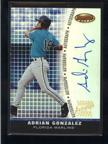ADRIAN GONZALEZ 2001 BOWMANS BEST ON CARD PROSPECT AUTOGRAPH AUTO AB9753