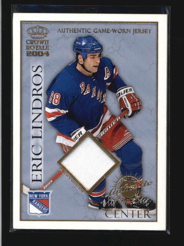 ERIC LINDROS 2004 CROWN ROYALE GAME USED WORN JERSEY RELIC #157/220 AB9634