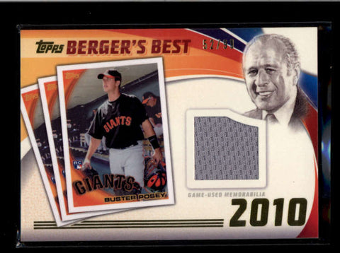 BUSTER POSEY 2016 TOPPS BERGER S BEST GAME USED WORN JERSEY #52/99 AB8148