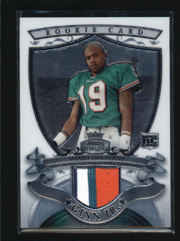 TED GINN JR. 2007 BOWMAN STERLING ROOKIE RC USED WORN 4-CLR JERSEY AB6182