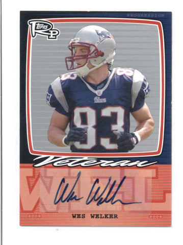 WES WELKER 2008 TOPPS ROOKIE PROGRESSION SILVER AUTOGRAPH AUTO #13/20 AB9860