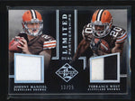 MANZIEL / WEST 2014 LIMITED PARTNERSHIPS DUAL ROOKIE WORN PATCH RC #13/25 AB6293
