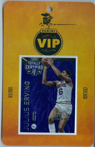 JULIUS ERVING 2014-15 TOTALLY CERTIFIED 1/1 VIP BADGE NATIONAL PRIVATE PARTY #/1